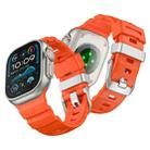 For Apple Watch 46mm / 49mm / 45mm / 44mm Titanium Buckle Field Path Fluororubber Watch Band(Orange) - 2