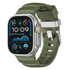 For Apple Watch 46mm / 49mm / 45mm / 44mm Titanium Buckle Field Path Fluororubber Watch Band(Green) - 1