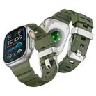 For Apple Watch 46mm / 49mm / 45mm / 44mm Titanium Buckle Field Path Fluororubber Watch Band(Green) - 2
