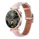 18mm Litchi Texture Square Buckle Genuine Leather Watch Band(White+Pink) - 1