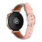 18mm Litchi Texture Square Buckle Genuine Leather Watch Band(White+Pink) - 2