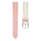 18mm Litchi Texture Square Buckle Genuine Leather Watch Band(White+Pink) - 3