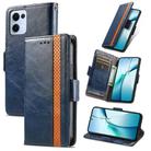 For OPPO Reno13 CaseNeo Splicing Dual Magnetic Buckle Leather Phone Case(Blue) - 1