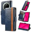 For Huawei Mate 70 CaseNeo Splicing Dual Magnetic Buckle Leather Phone Case(Blue) - 1
