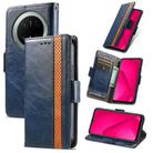 For Huawei Mate 70 Pro+ CaseNeo Splicing Dual Magnetic Buckle Leather Phone Case(Blue) - 1