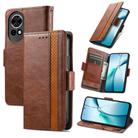 For Huawei nova 13 CaseNeo Splicing Dual Magnetic Buckle Leather Phone Case(Brown) - 1