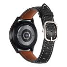 20mm Litchi Texture Square Buckle Genuine Leather Watch Band(Black) - 2