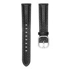 20mm Litchi Texture Square Buckle Genuine Leather Watch Band(Black) - 3
