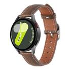 20mm Litchi Texture Square Buckle Genuine Leather Watch Band(Dark Brown) - 1