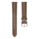 20mm Litchi Texture Square Buckle Genuine Leather Watch Band(Dark Brown) - 3