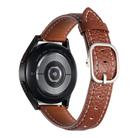 20mm Litchi Texture Square Buckle Genuine Leather Watch Band(Brown) - 2