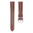 20mm Litchi Texture Square Buckle Genuine Leather Watch Band(Brown) - 3