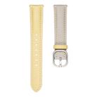 20mm Litchi Texture Square Buckle Genuine Leather Watch Band(Gray+Yellow) - 3