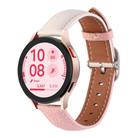 20mm Litchi Texture Square Buckle Genuine Leather Watch Band(White+Pink) - 1