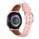 20mm Litchi Texture Square Buckle Genuine Leather Watch Band(White+Pink) - 2