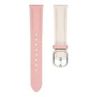 20mm Litchi Texture Square Buckle Genuine Leather Watch Band(White+Pink) - 3