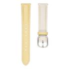 20mm Litchi Texture Square Buckle Genuine Leather Watch Band(White+Yellow) - 3