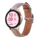 20mm Litchi Texture Square Buckle Genuine Leather Watch Band(Purple+Brown) - 1