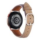 20mm Litchi Texture Square Buckle Genuine Leather Watch Band(Purple+Brown) - 2