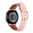 20mm Litchi Texture Square Buckle Genuine Leather Watch Band(Gray+Pink) - 2