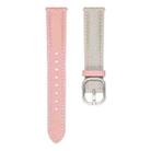 20mm Litchi Texture Square Buckle Genuine Leather Watch Band(Gray+Pink) - 3