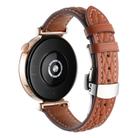 18mm Diamond Pattern Butterfly Buckle Genuine Leather Watch Band(Brown) - 2