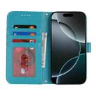 For iPhone 11 Double Fold Printed Embossing Leather Phone Case(Blue) - 3