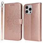 For iPhone 11 Pro Double Fold Printed Embossing Leather Phone Case(Rose Gold) - 2