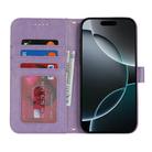 For iPhone 13 Double Fold Printed Embossing Leather Phone Case(Purple) - 3