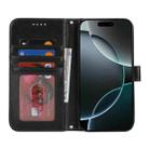 For iPhone 15 Plus Double Fold Printed Embossing Leather Phone Case(Black) - 3