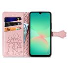 For Samsung Galaxy A26 5G Cat and Dog Embossed Leather Phone Case(Rose Gold) - 3