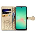 For Samsung Galaxy A26 5G Cat and Dog Embossed Leather Phone Case(Gold) - 3