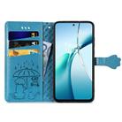 For OPPO Reno13 Pro Cat and Dog Embossed Leather Phone Case(Blue) - 3