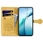 For OPPO Reno13 Pro Cat and Dog Embossed Leather Phone Case(Yellow) - 3