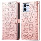 For OPPO Reno13 Pro Cat and Dog Embossed Leather Phone Case(Rose Gold) - 2