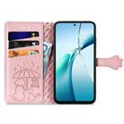 For OPPO Reno13 Pro Cat and Dog Embossed Leather Phone Case(Rose Gold) - 3