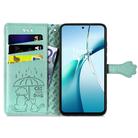 For OPPO Reno13 Pro Cat and Dog Embossed Leather Phone Case(Green) - 3