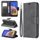 Retro Lambskin Texture Pure Color Horizontal Flip PU Leather Case for Galaxy J4 2018, with Holder & Card Slots & Wallet & Lanyard(Black) - 1