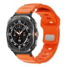 For Samsung Galaxy Watch Ultra 47mm Black Connector Reverse Buckle Fluororubber Watch Band(Orange) - 1