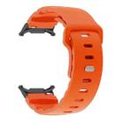 For Samsung Galaxy Watch Ultra 47mm Black Connector Reverse Buckle Fluororubber Watch Band(Orange) - 2