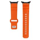 For Samsung Galaxy Watch Ultra 47mm Black Connector Reverse Buckle Fluororubber Watch Band(Orange) - 3