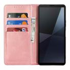 For Sony Xperia 5 IV Calf Texture Color Stitching Leather Phone Case(Rose Gold Rose Red) - 3