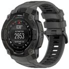 Fro Garmin Instinct 3 AMOLED / Solar 45mm Two Color Sports Silicone Watch Band(Gray+Black) - 1