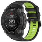Fro Garmin Instinct 3 AMOLED / Solar 45mm Two Color Sports Silicone Watch Band(Black+Green) - 1