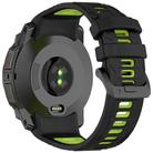 Fro Garmin Instinct 3 AMOLED / Solar 45mm Two Color Sports Silicone Watch Band(Black+Green) - 2