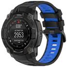 Fro Garmin Instinct 3 AMOLED / Solar 45mm Two Color Sports Silicone Watch Band(Black+Blue) - 1