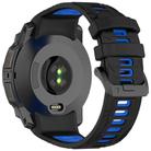 Fro Garmin Instinct 3 AMOLED / Solar 45mm Two Color Sports Silicone Watch Band(Black+Blue) - 2