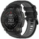 Fro Garmin Instinct 3 AMOLED / Solar 45mm Two Color Sports Silicone Watch Band(Black+Gray) - 1