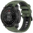 Fro Garmin Instinct 3 AMOLED / Solar 45mm Two Color Sports Silicone Watch Band(Green+Black) - 1