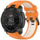 Fro Garmin Instinct 3 AMOLED / Solar 45mm Two Color Sports Silicone Watch Band(Orange+Starlight) - 1